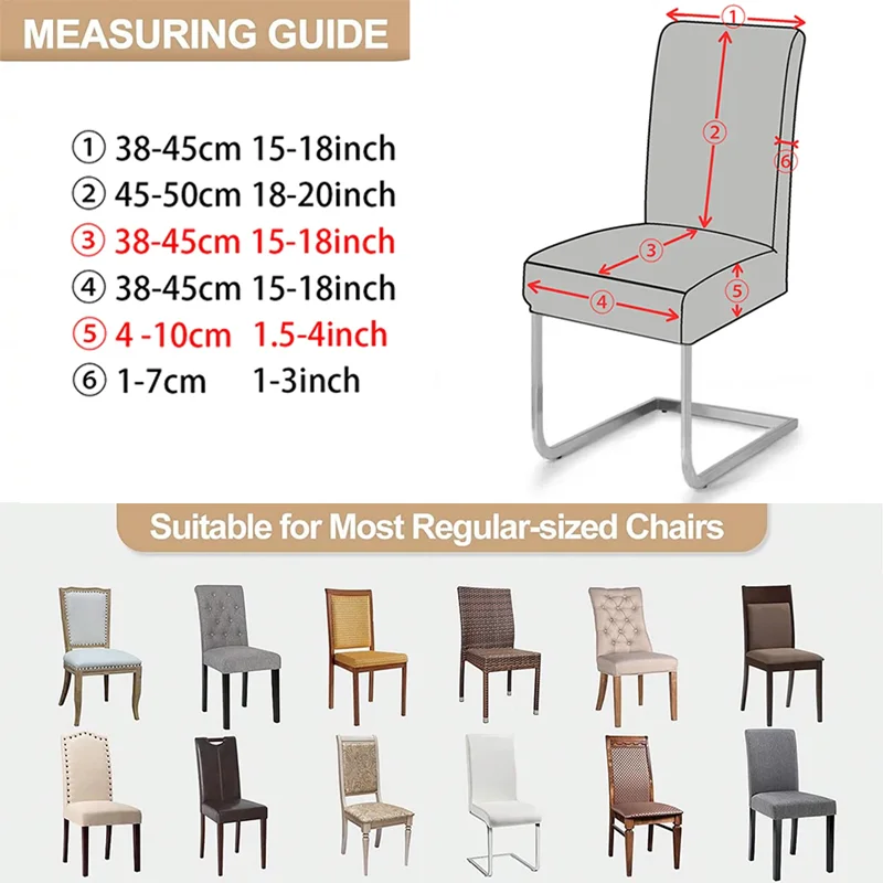 1/2/4/6pcs Striped Dining Chair Covers Jacquard Universal Chair Seat Slipcover Stretch Chair Protector for Wedding Banquet Party