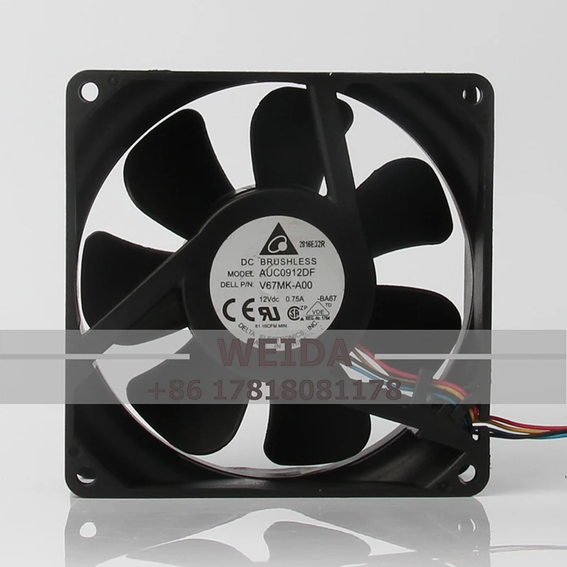 

Внутренний вентилятор охлаждения AUC0912DF, 4 провода, шасси, большой объем ветра, Осевой поток, выхлоп для DELTA DC12V 0.75A EC AC 90x90x32 мм 9 см 9032