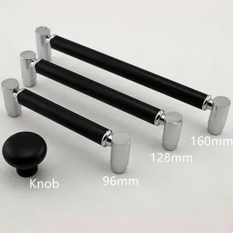 96 128 160mm Modern Simple Fashion Silver Black Wardrobe Cupboard Kitchen Cabinet Dresser Drawer Furniture Hardware Door Handle