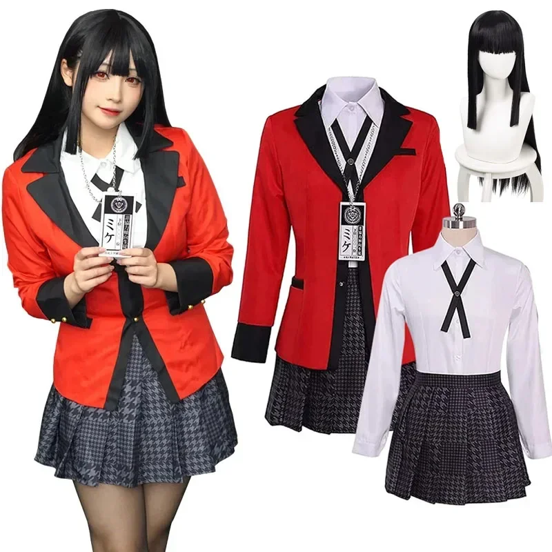 Anime Kakegurui Jabami Yumeko Cosplay Costume Halloween Sayaka Compulsive Gambler Japanese School Girls JK Uniform Halloween