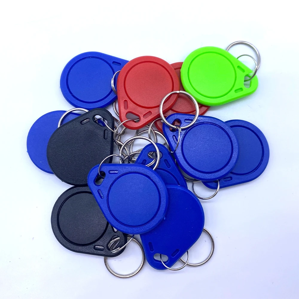 10pcs 125KHz T5577 Keyfobs Rewritable Duplicate Tag 5200 Proximity Copy Access Card ID Token Ring RFID Cloner Keychain