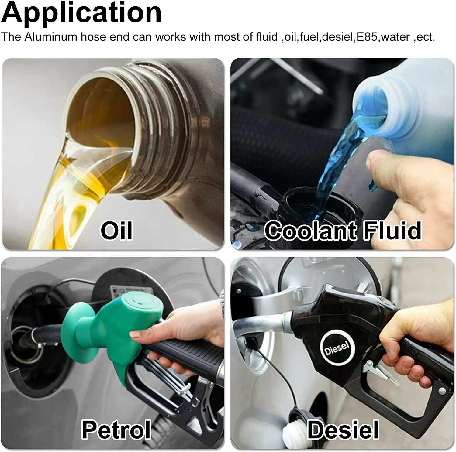 AN4/AN6/AN12 Adaptor Pemasangan Ujung Selang Putar untuk Saluran Selang Minyak/Bahan Bakar/Gas