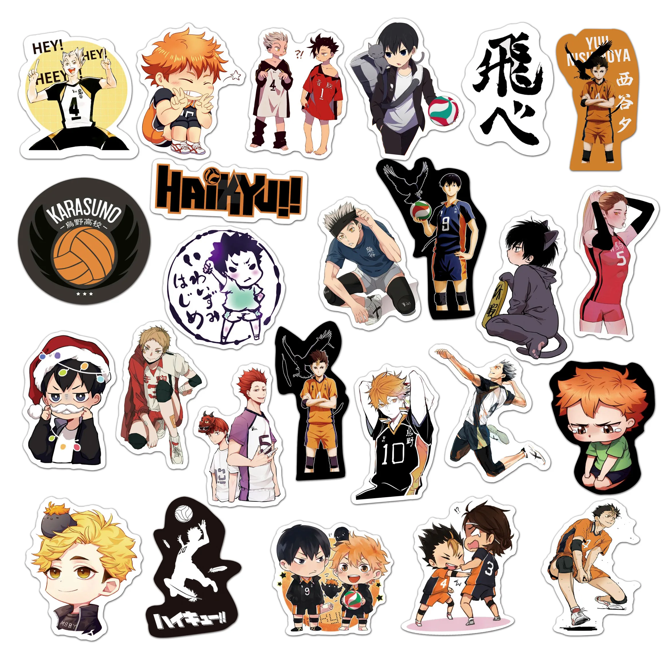 10/30/50Pcs Japan Anime Haikyuu Stickers Cool Cartoon DIY Laptop Bike Diary Car Notebook Scrapbook Decoration Decals for Kid Toy