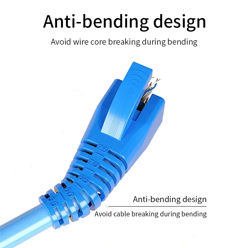 RJ45 غطاء قبعات موصل Cat5 Cat5e Cat6 Cat6a Cat7 شبكة الأحذية Lan إيثرنت كابل RJ 45 غمد سلك أزرق قطر 5.5-7.5 مللي متر