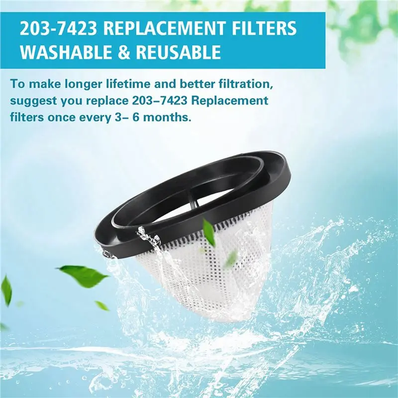 B03C-8PCS Replacement Part 2037423 For Bissell 3-In-1 Vacuum Filters For 38B1, 38B1L, 1059 Series Lightweight Stick Vacuum
