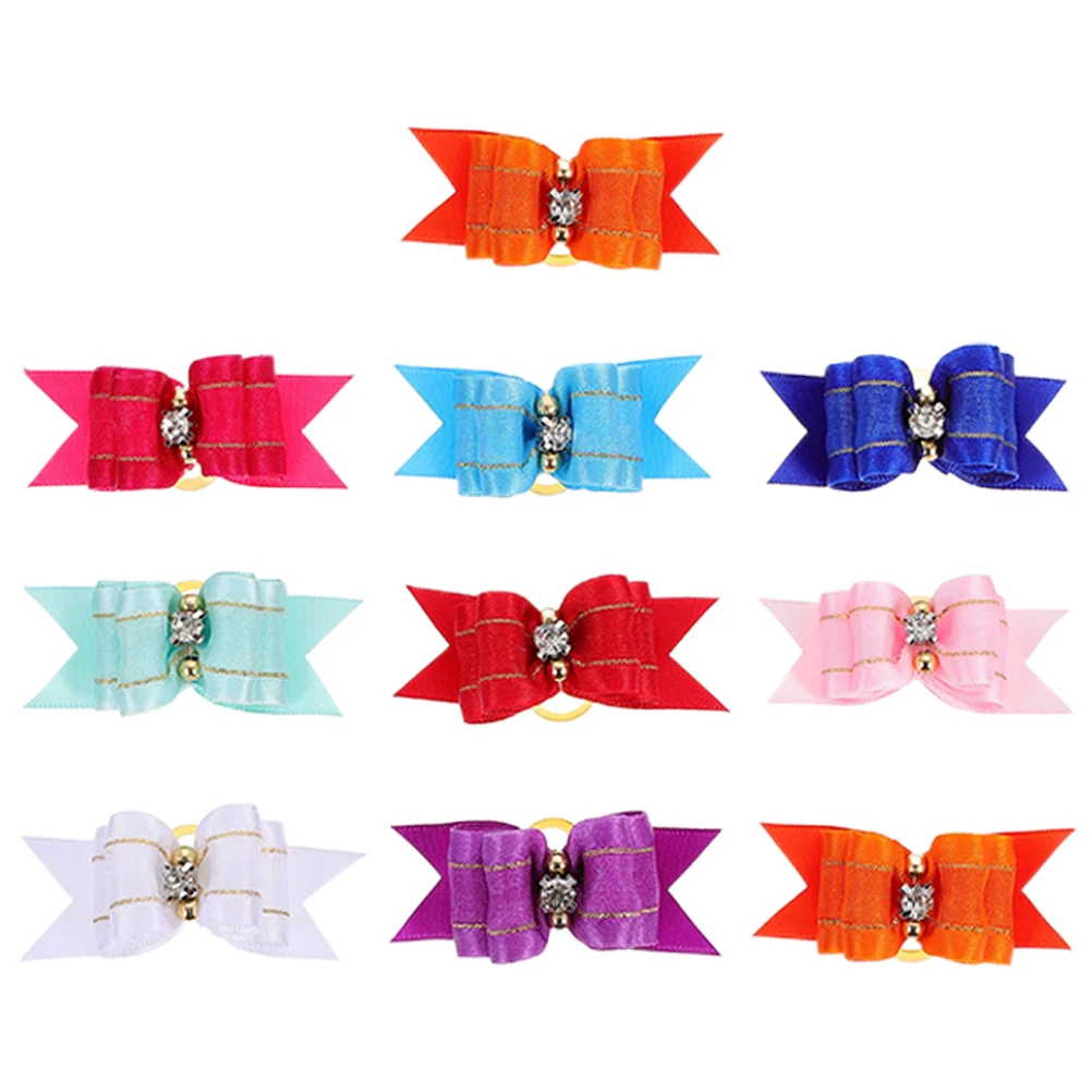 

10pcs Halloween Dog Grooming Bows Pet Dog Cat Hair Bows Rubber Bands Pet Supplies Hair Accessories products for small dogs