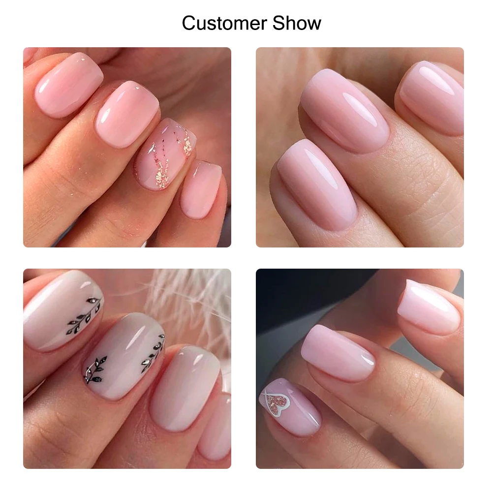 KODIES GEL Self Leveling Rubber Base Gel Polish Milky White Pink Clear UV Semi Permanent Cured Gel Nail Adhesive French Manicure