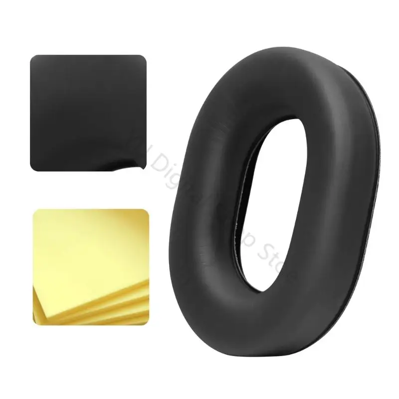 96BA Snap-on-Headset-Ersatzohrpolster für Clark H1060/H1020/H1013.4/H1076/H1030, 1 Paar schwarze ovale Proteinleder-Ohrpolster – Detail 2