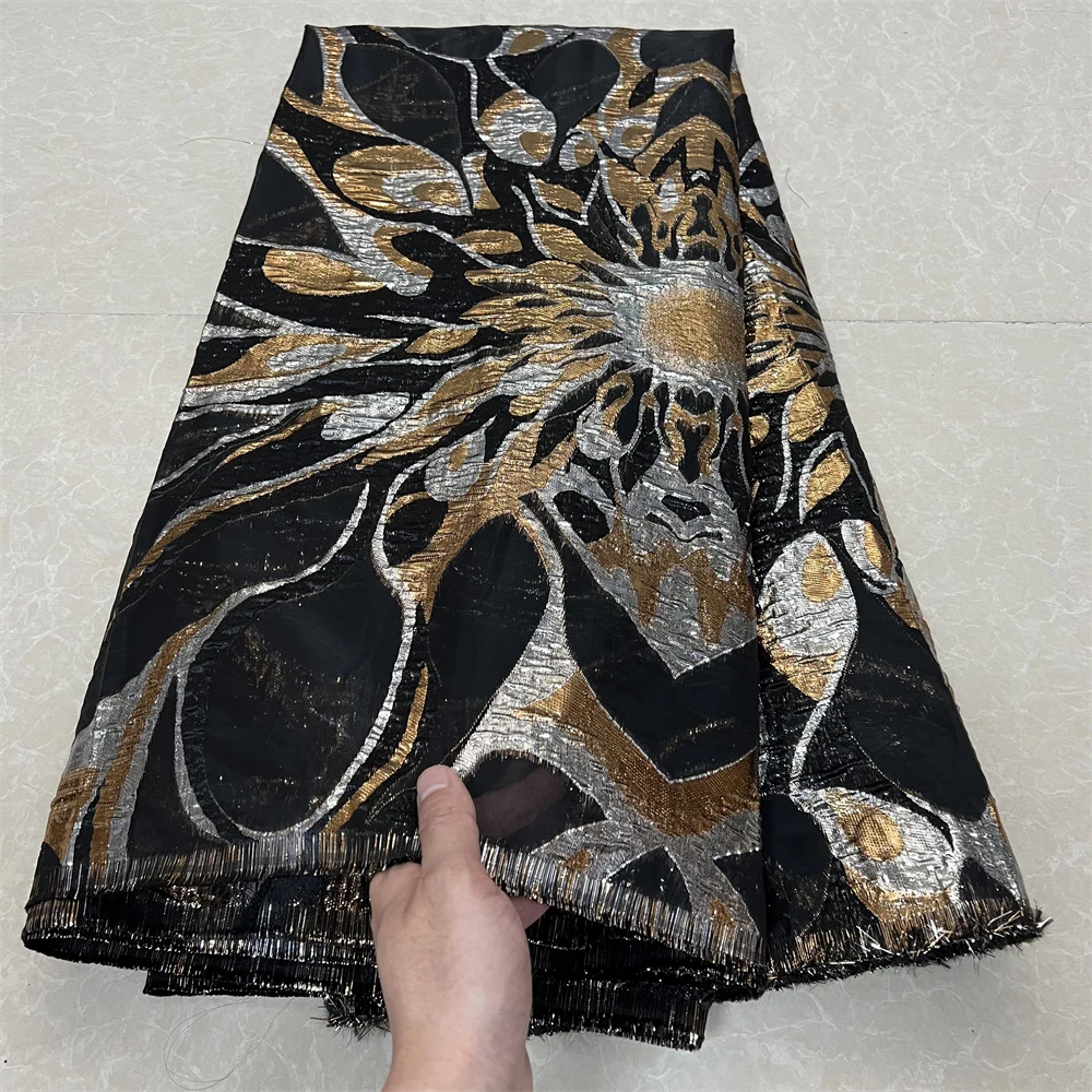 

2025 Высокое качество африканский нигерийский тюль кружевная ткань органза вышивка гипюровое вечернее платье парчовое жаккардовое платье 5 ярдов YXZ170