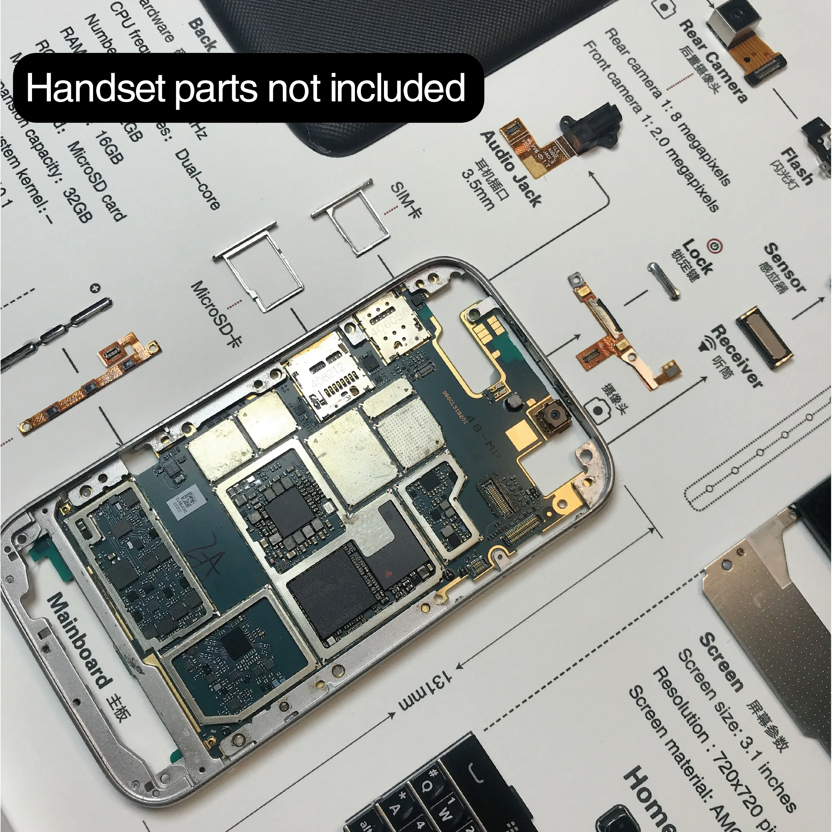 BlackBerry mobile phone disassembly framing art specimen photo frame DIY set, electronic parts decomposition display pai