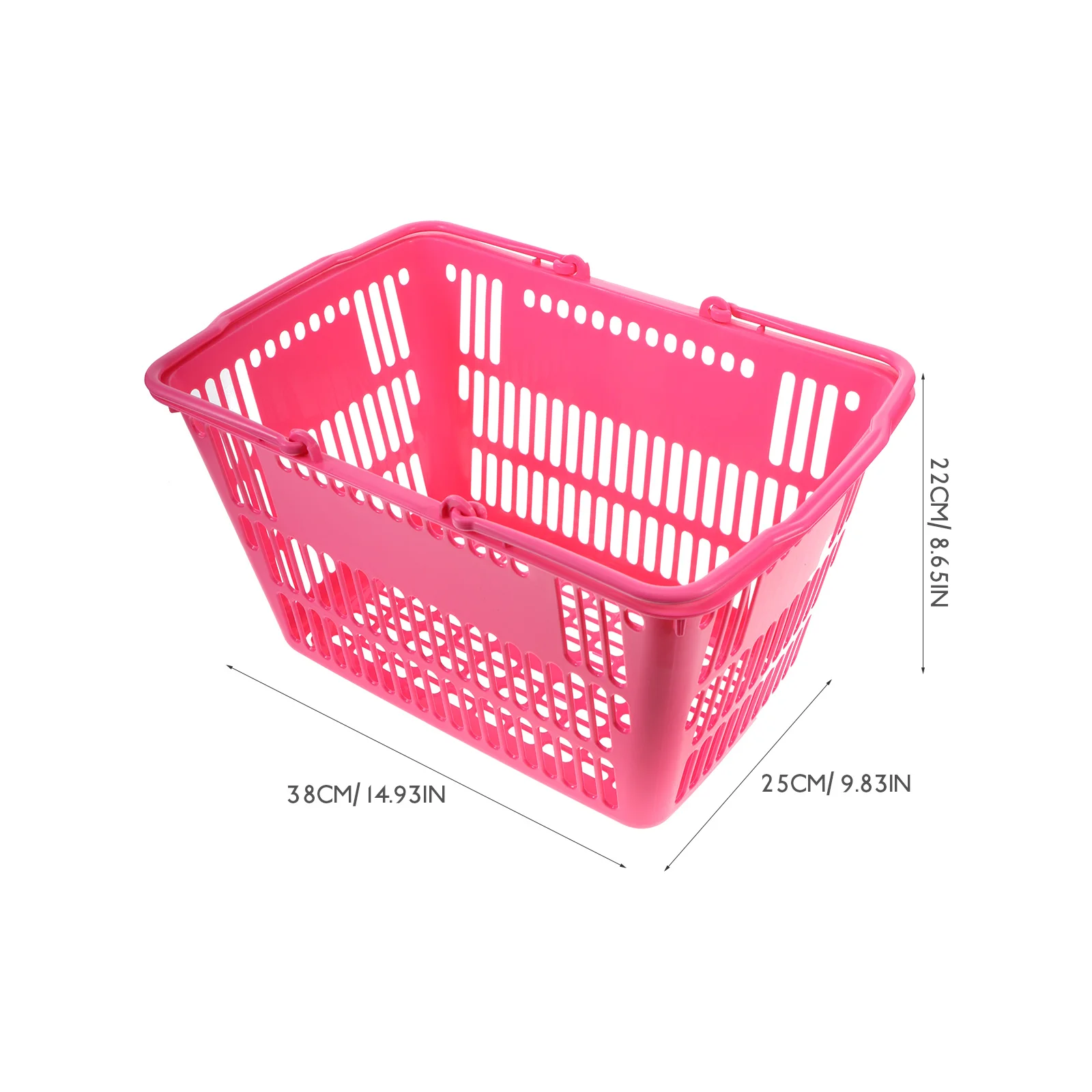 

Thickened Desktop Plastic with Handle Grocery Storage Organizer Small Hollow Baskets Kids Shopping Basket