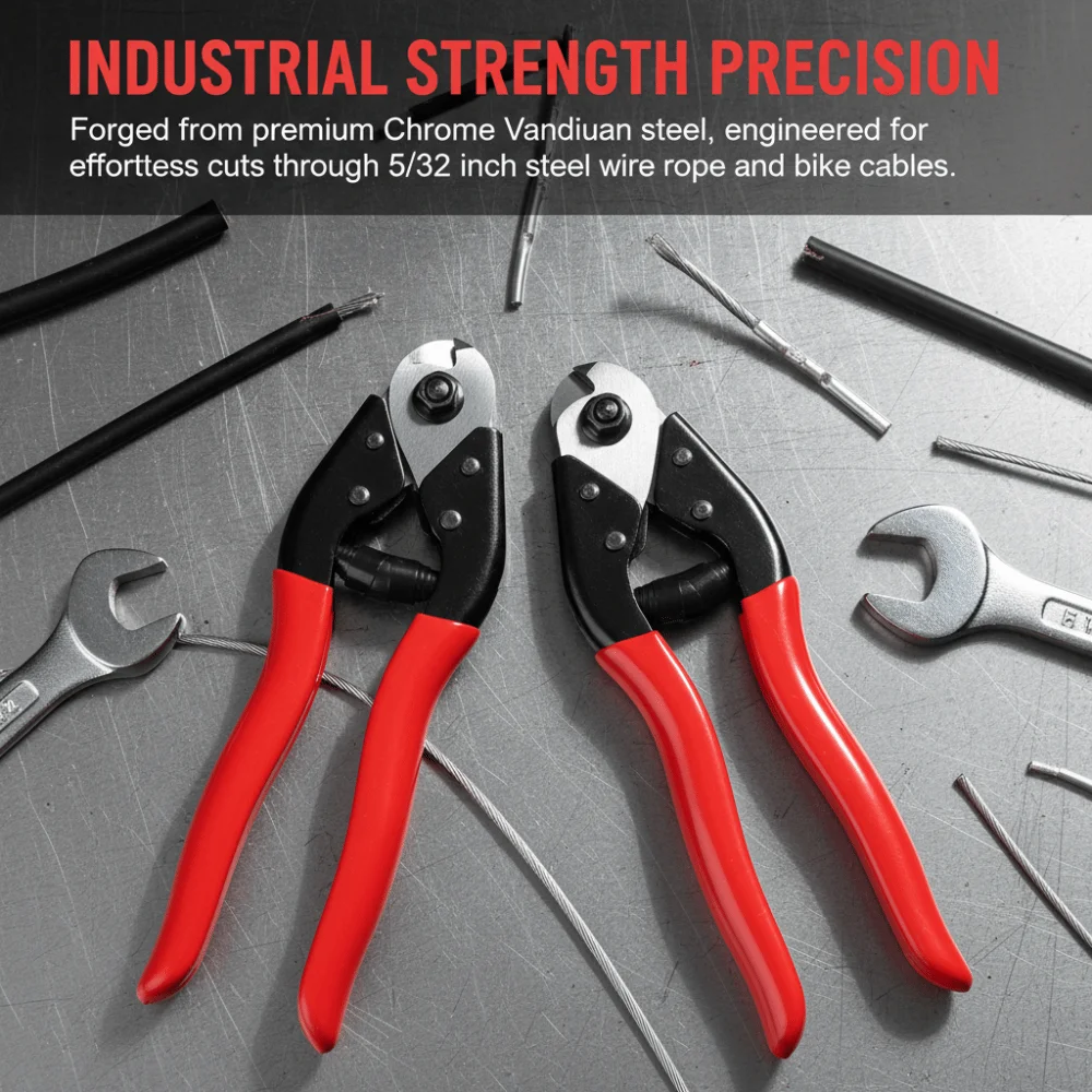 

2PCS 8 Inch Bike Wire Cutter Multifunctional Heavy Duty Bike Cable Cutter Chrome Vanadium Steel Line Pipe Wrench