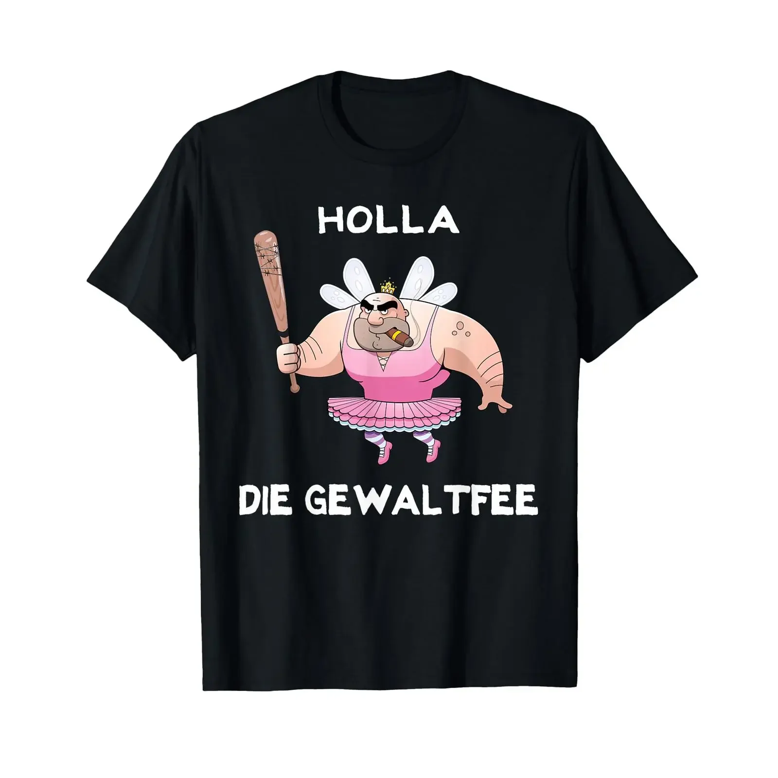 Holla the Violent Fairy Funny Party T Shirt Festival vintage Washed Stretched streetwear fashion Slightly Unisex Casual Soft