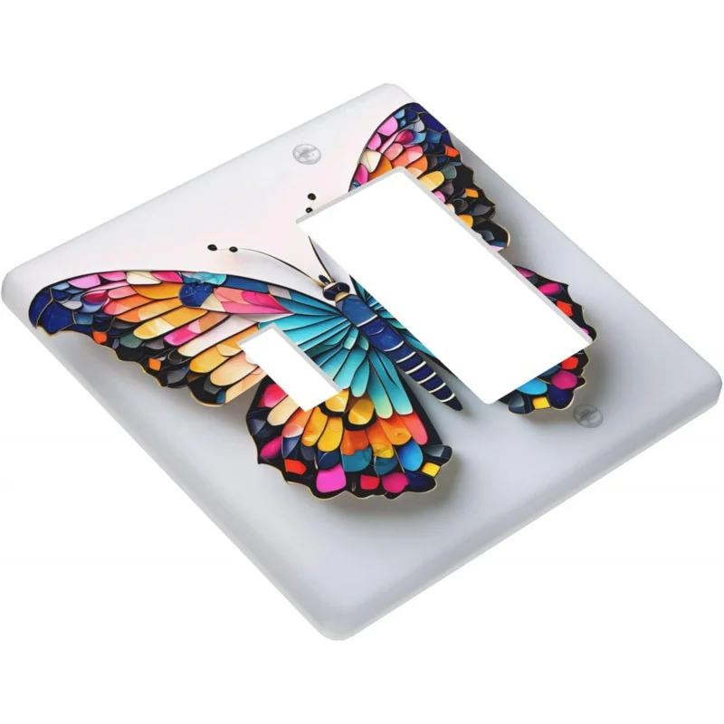 غطاء لوحة المخرج 2 عصابة كومبو لوحة الحائط الكهربائية المنزل المعيشة المطبخ غرفة نوم الحمام ديكور واحد