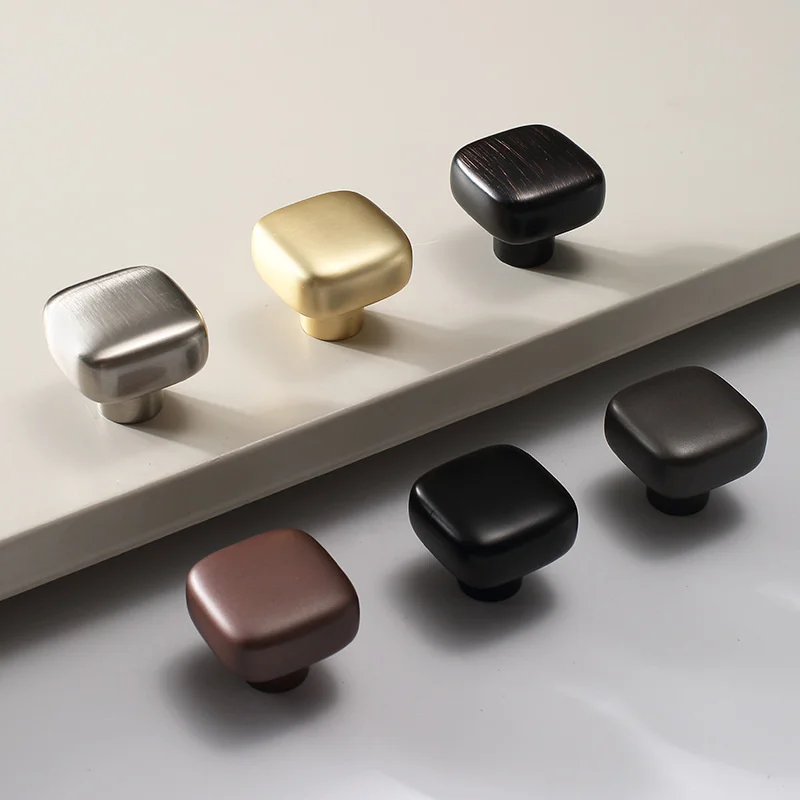 Solid Square Cabinet Door Handle Bronze Brick Wardrobe Handles Drawer Knob Kitchen Cupboard Shoe Closet Pull For Furniture