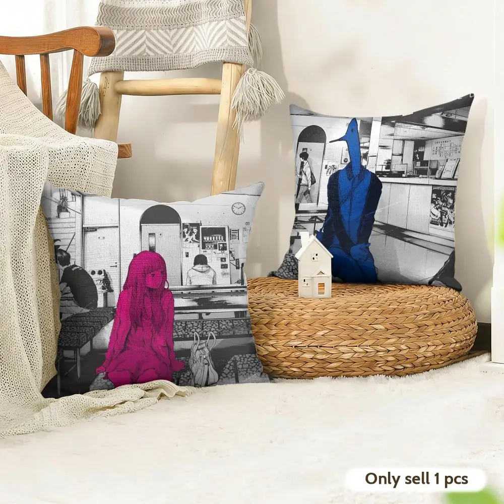 Anime G-Goodnight Punpun Cushion Cover Organic Linen Square Pillow Case Durable Non-Allergenic And Kind To Skin