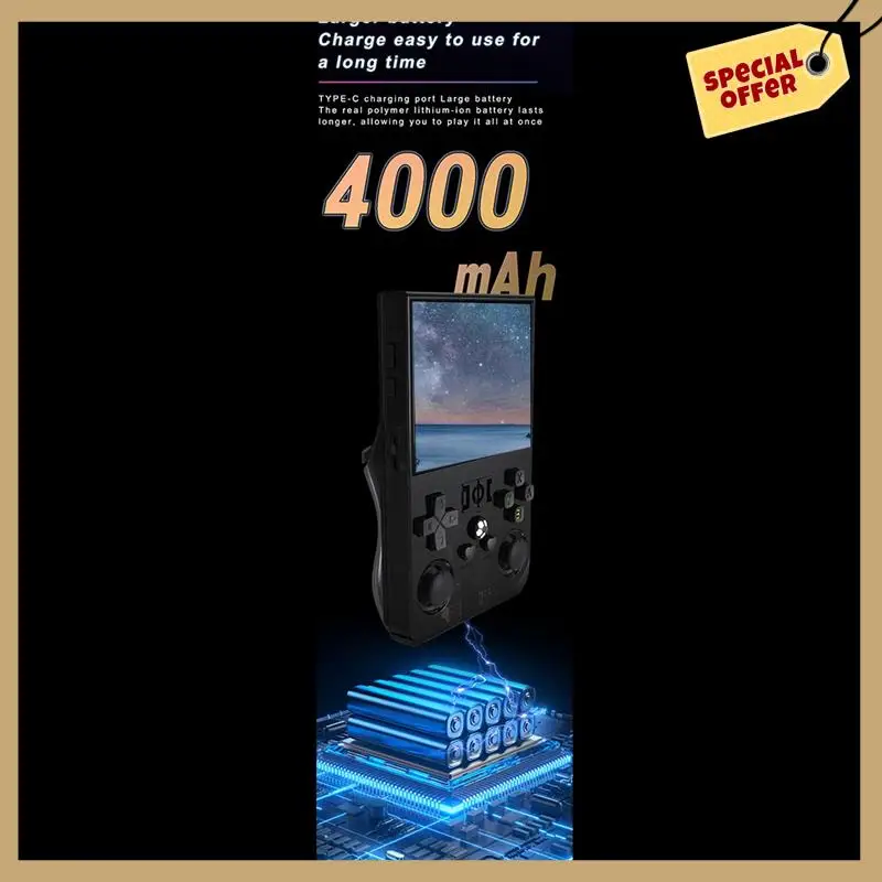 R36PRO Handheld Retro Game Console 128GB 3.5Inch HD Screen Portable Pocket Video Player Supports 30+ Emulators A