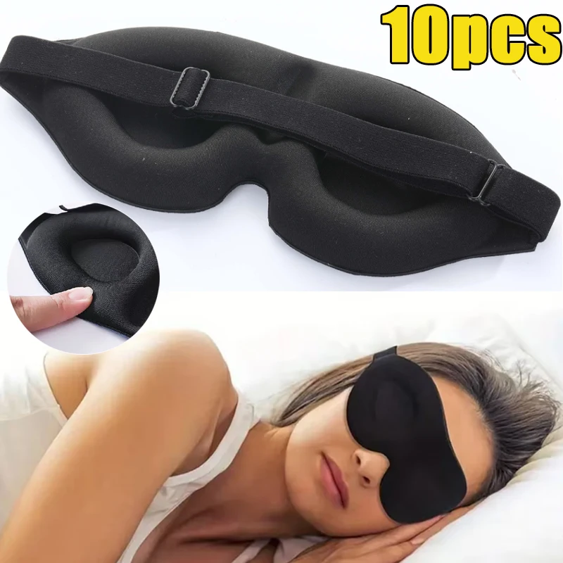 1-10pcs Eye Mask for Sleeping 3D Contoured Cup Blindfold Concave Molded Night Sleep Mask Block Out Light with Women Men