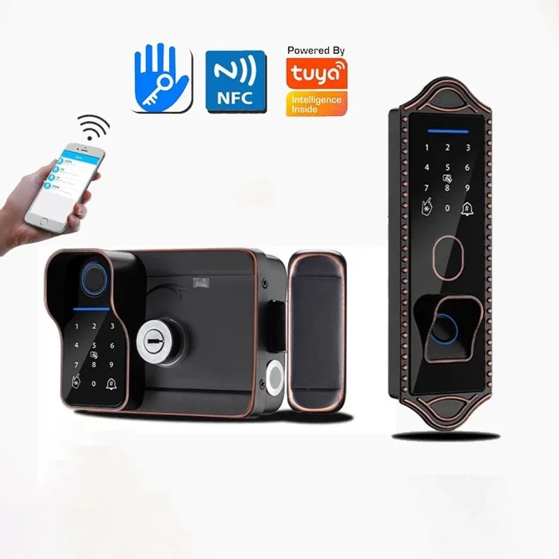 

Tuya TTlock Smart Electronic Control Door Lock Connecting Rod Type Integrated Electronic Waterproof Lock Reverse Lock Access