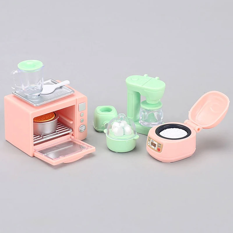 Mini Rice Cooker Oven Juicer Egg Steamer Model Dollhouse Miniature Kitchen Appliances For Doll Accessories Mini Playhouse Toy