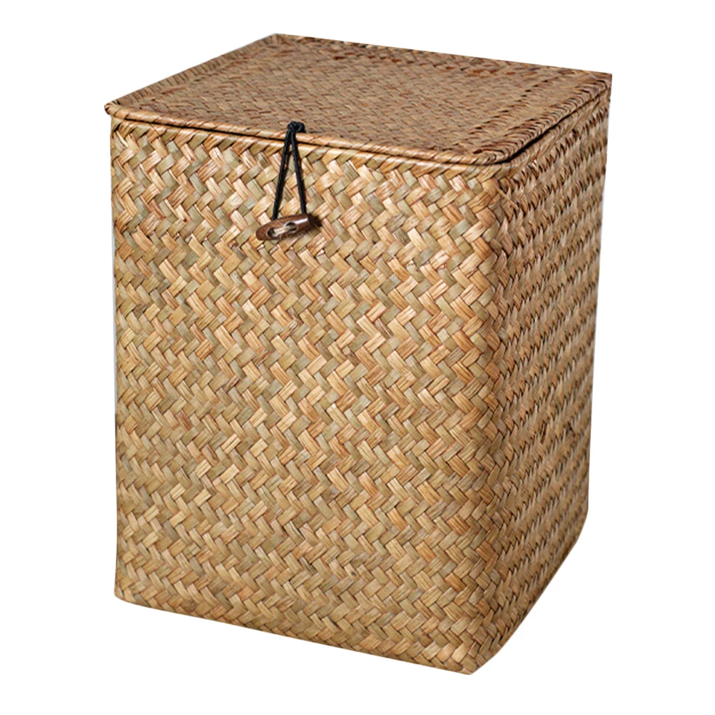 

Woven Storage Basket Handmade Seagrass Box Cosmetics Bedroom Organizer Rustic Home Decor Storage Solution Natural Fiber