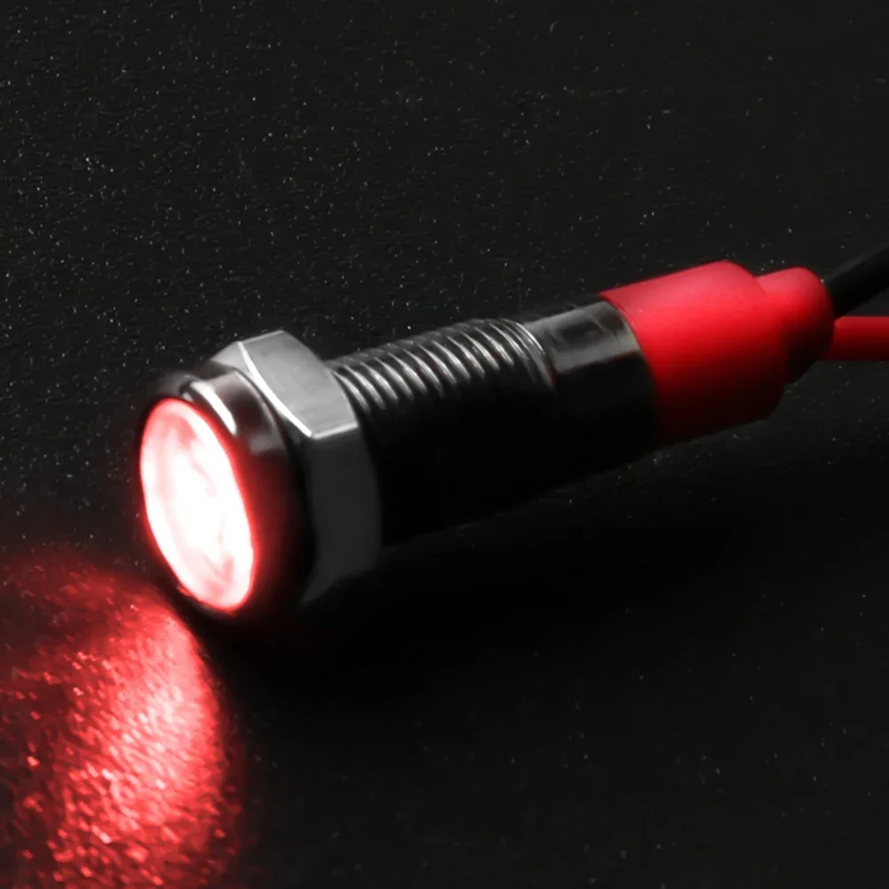 5Pcs 12V-24V LED Indicator Light Plastic Black Signal Dot Lamp 6mm Cutout(1/4