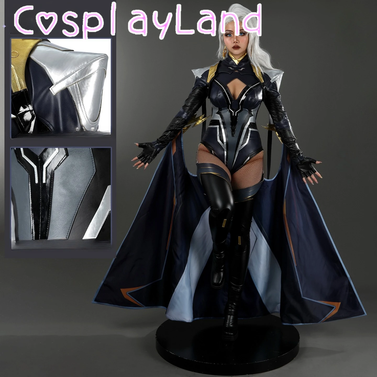 Game Rivals Halloween Women Storm Cosplay Costume Leather Coat Bodysuit Accessories Full Set Christmas Party Costume Custom Made