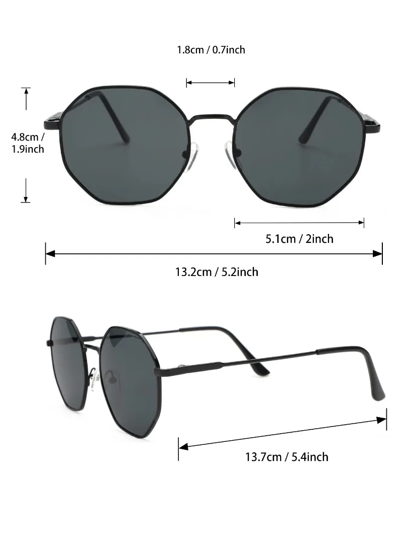 1/3 Pcs Metal Geometric-Round Frame Sunglasses Fashion Classic For Vacation Decors Sun Glasses Outdoor Shades Goggles Men/Women view 5