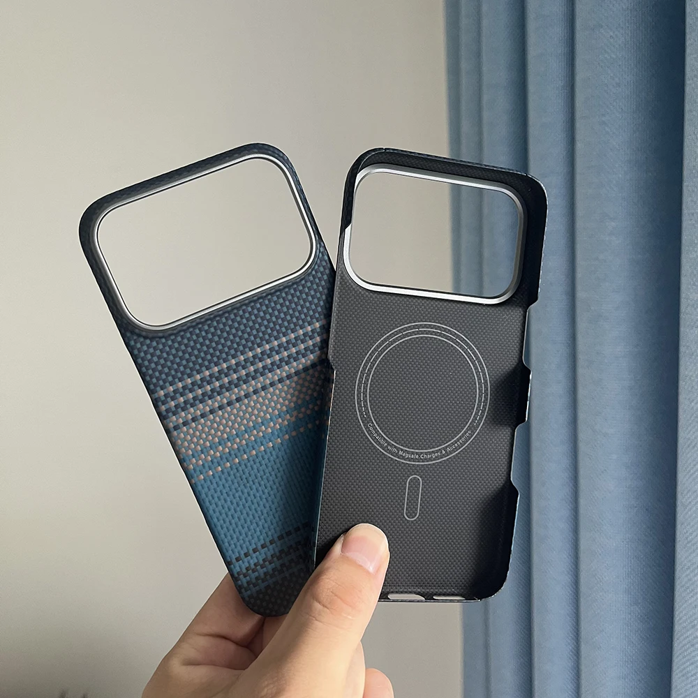 

For Magnetic Magsafe for IPhone 17 Pro Max Carbon Fiber Case Lens Protection Aramid Fiber Cover for IPhone 17 Pro Carbon Fiber