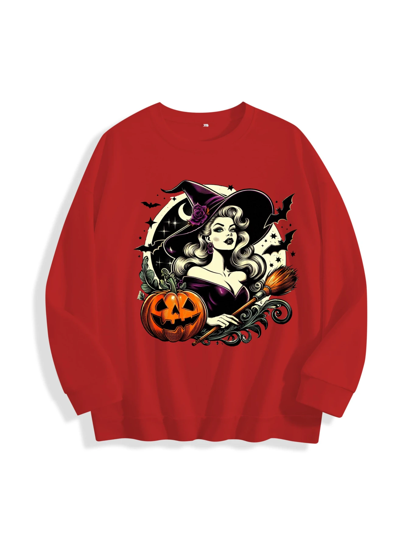 Pull à col ras du cou multicolore pour femme, coupe ample, en pur coton, tendance, pour l'automne et l'hiver, prêt aux sports d'Halloween