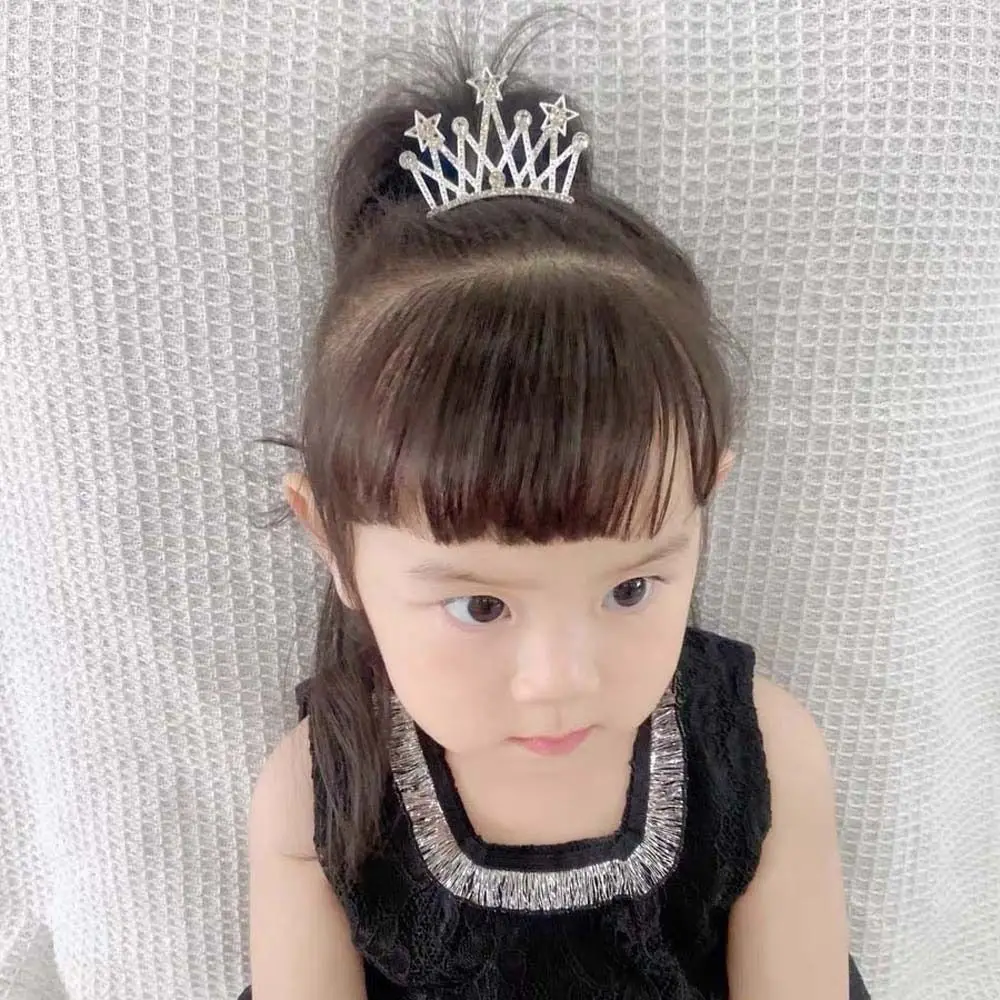 Moda pérola cristal coroa pente de cabelo borboleta flor crianças tiara bandana presilhas estrela strass grampos de cabelo diariamente