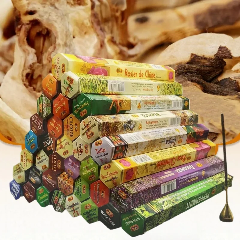 Indian Incense Sticks Assorted Scents Lavender Sage Yoga Meditation Relaxation Atmosphere Fragrant Sticks for Home Aroma