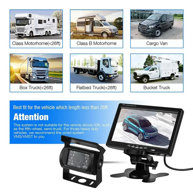 

7 Inch Wireless Car Monitor Screen Reverse Vehicle Monitors Reversing Camera Screen High Resolution For Car Monitor For Auto