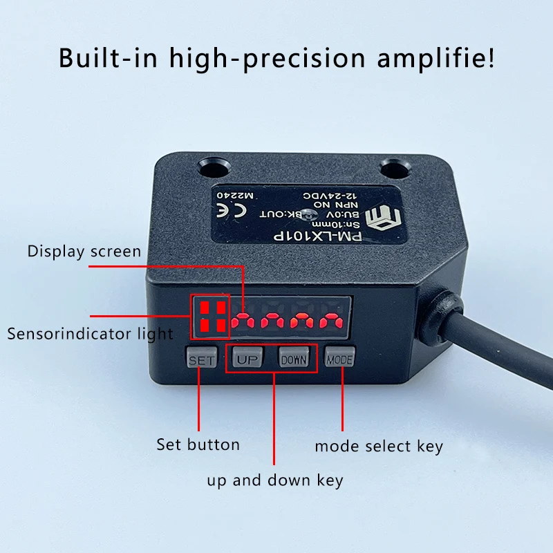 PARMA Color Sensor Photoelectric Switch RGB Mark Recognition Deviation Correction 12-24V DC NPN PNP Differentiation Positioning