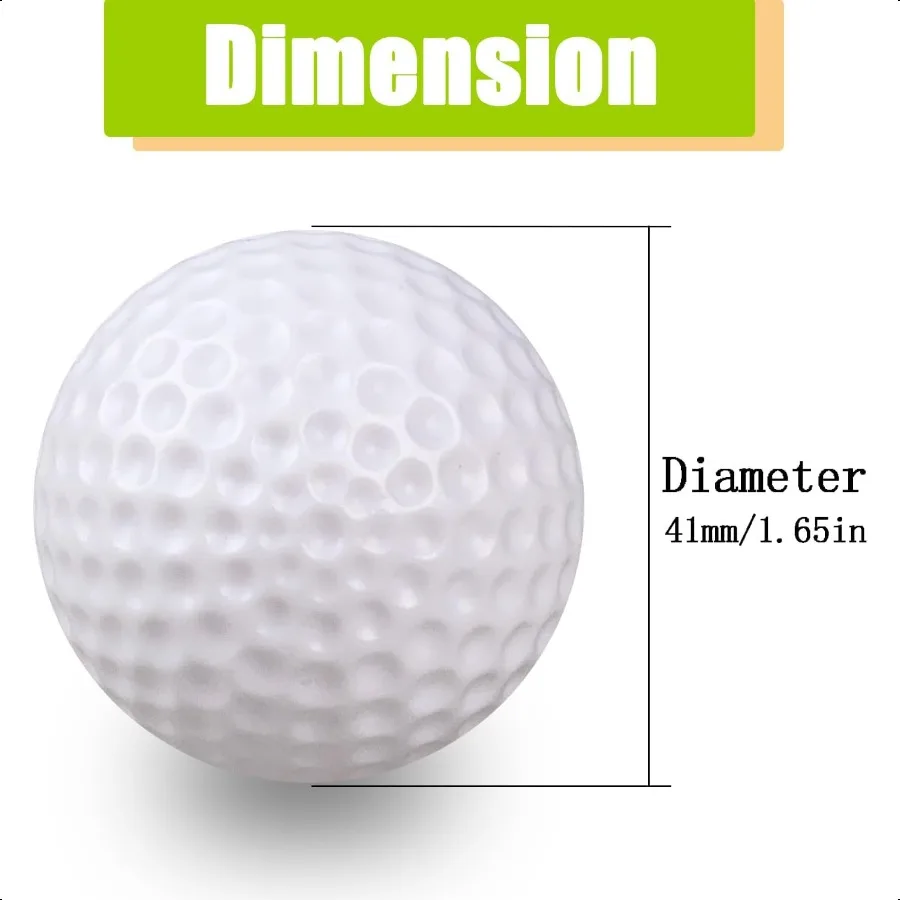 KOFULL كرات جولف بلاستيكية ممارسة 24 100 حزمة كرات جولف بلاستيكية مجوفة للتدريب الداخلي والخارجي زينة حفلات الجولف