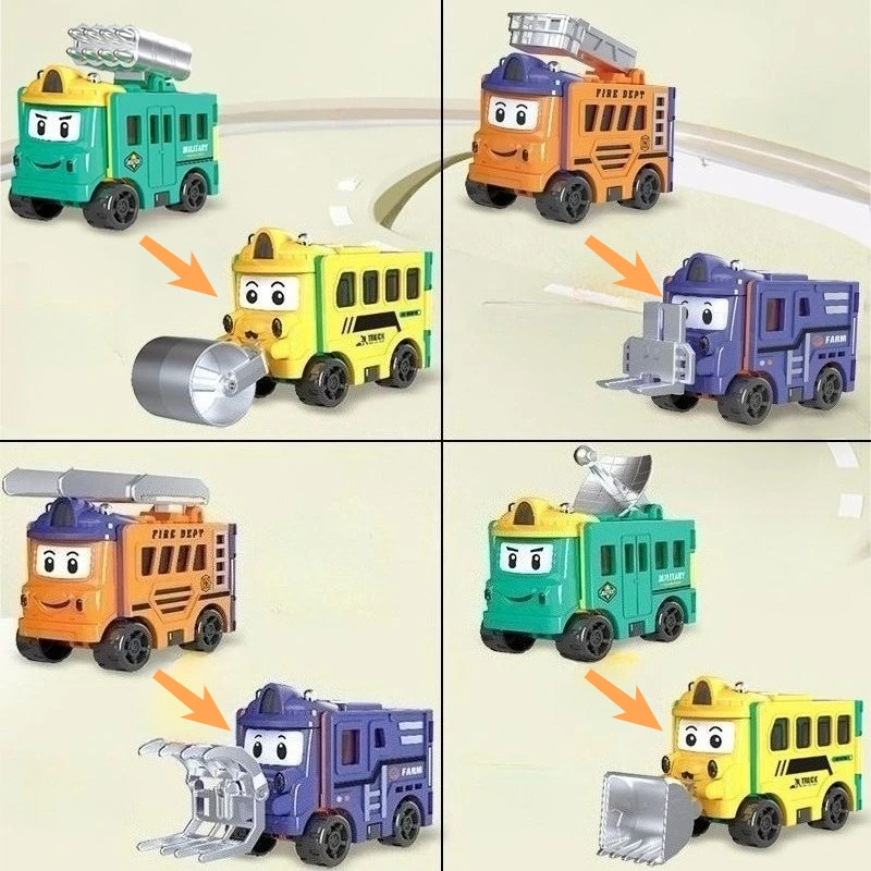 

Игрушка-трансформер 2-в-1: машинка с откатным механизмом и функцией переворота, строительная техника для детей, подарок на Рождество и День рождения для мальчиков и девочек