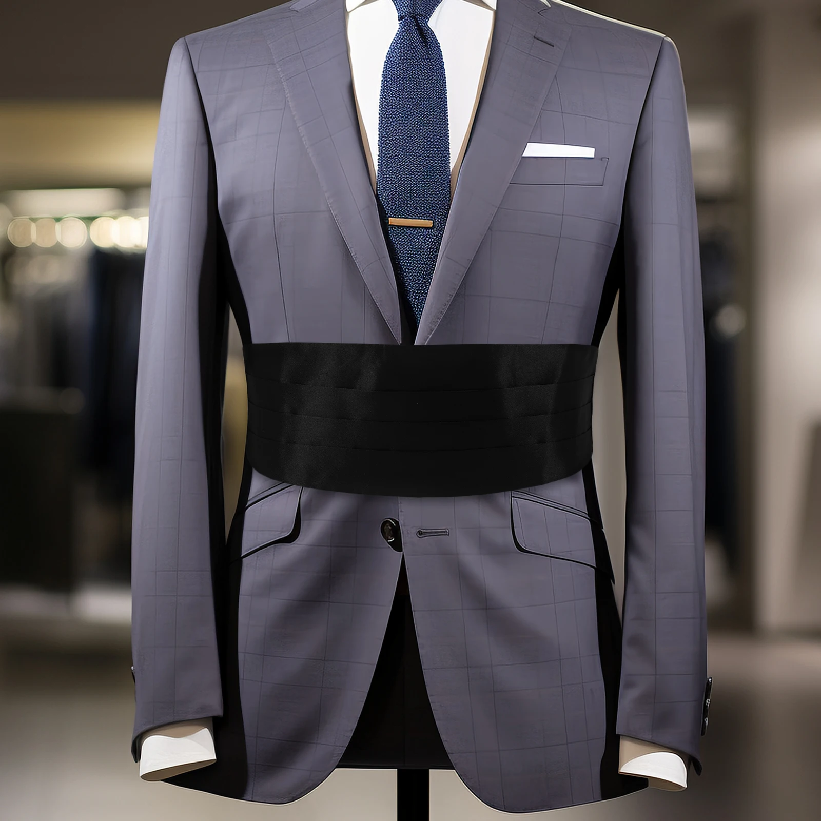 

Black Cummerbund Suit Waist Belt Girdle Bridegroom Corset Men Corsets Men Adjustable Tuxedo Accessory