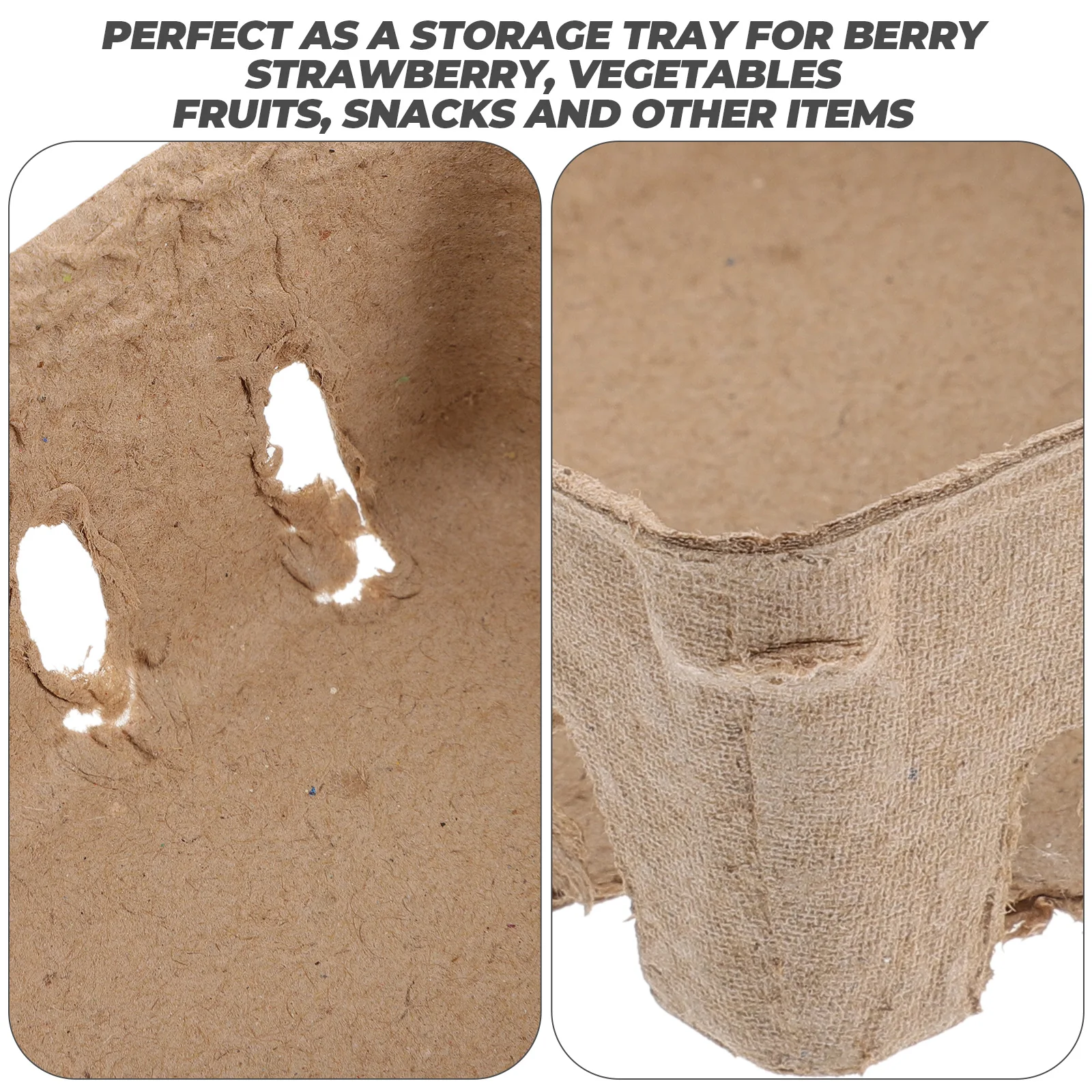

50pcs Paper-plastic Fruit Tray Berry Basket Fresh Container Decorative Storage Bowl Pulp Box Kitchen Facilities