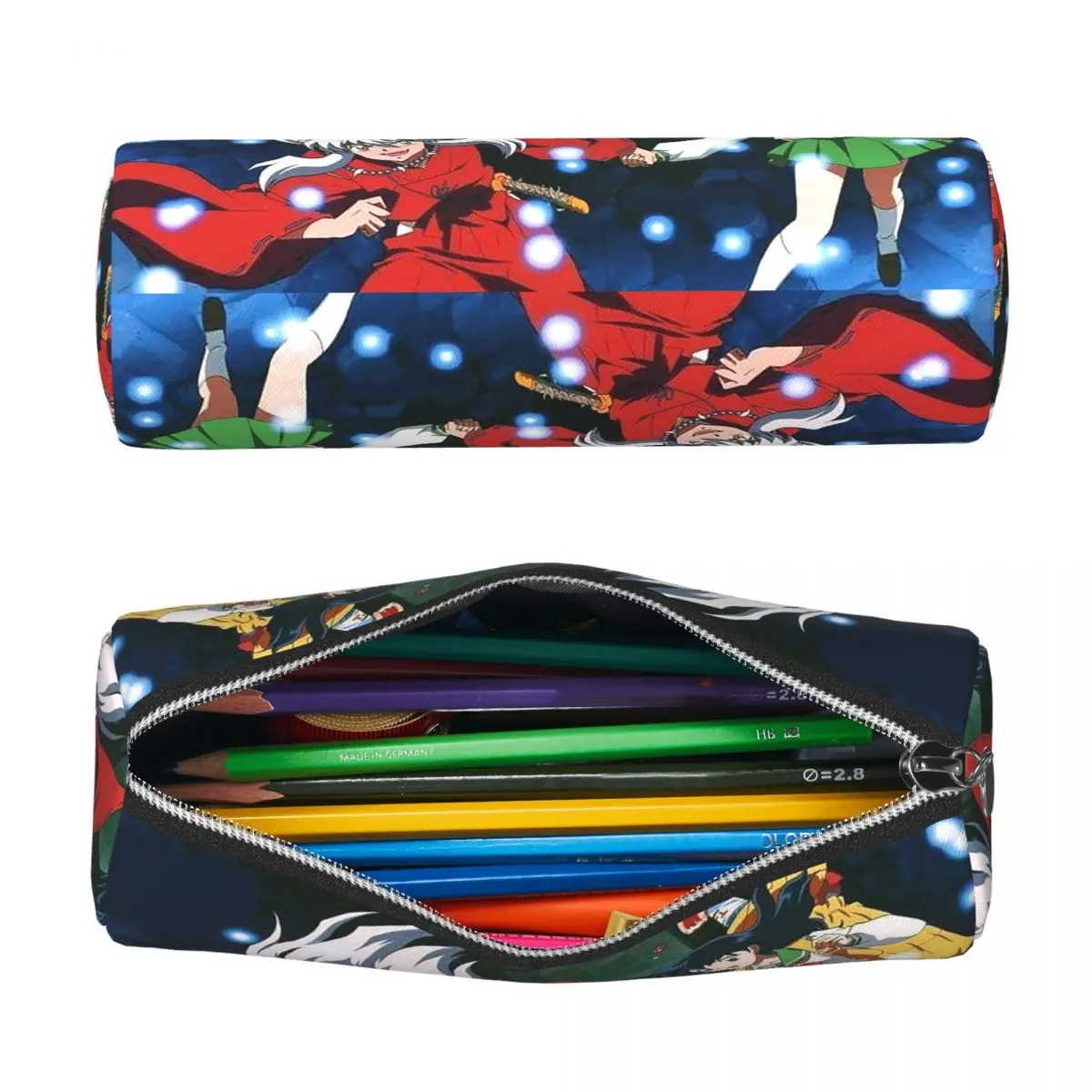 Inuyasha Anime Kagome Higurashi Pencil Case for Boy Girl School Cylinder Pen Box Pencil Bag Stationery Supplies Pen Holder Bag view 2