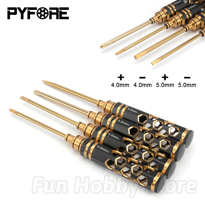 PYFORE 4 шт., модель с дистанционным управлением, инструмент для обслуживания автомобиля, металлическая отвертка 4,0 5,0, крестообразная отвертка, инструмент YE-D008