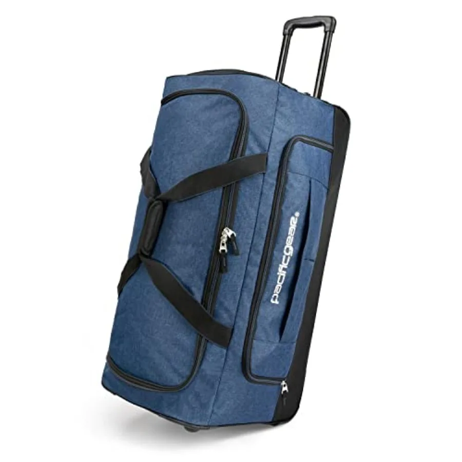 Bolsa de Viaje Pacific Gear con Ruedas, Material de Poliéster Resistente, Color Azul Marino, Ruedas Suaves y Reforzadas