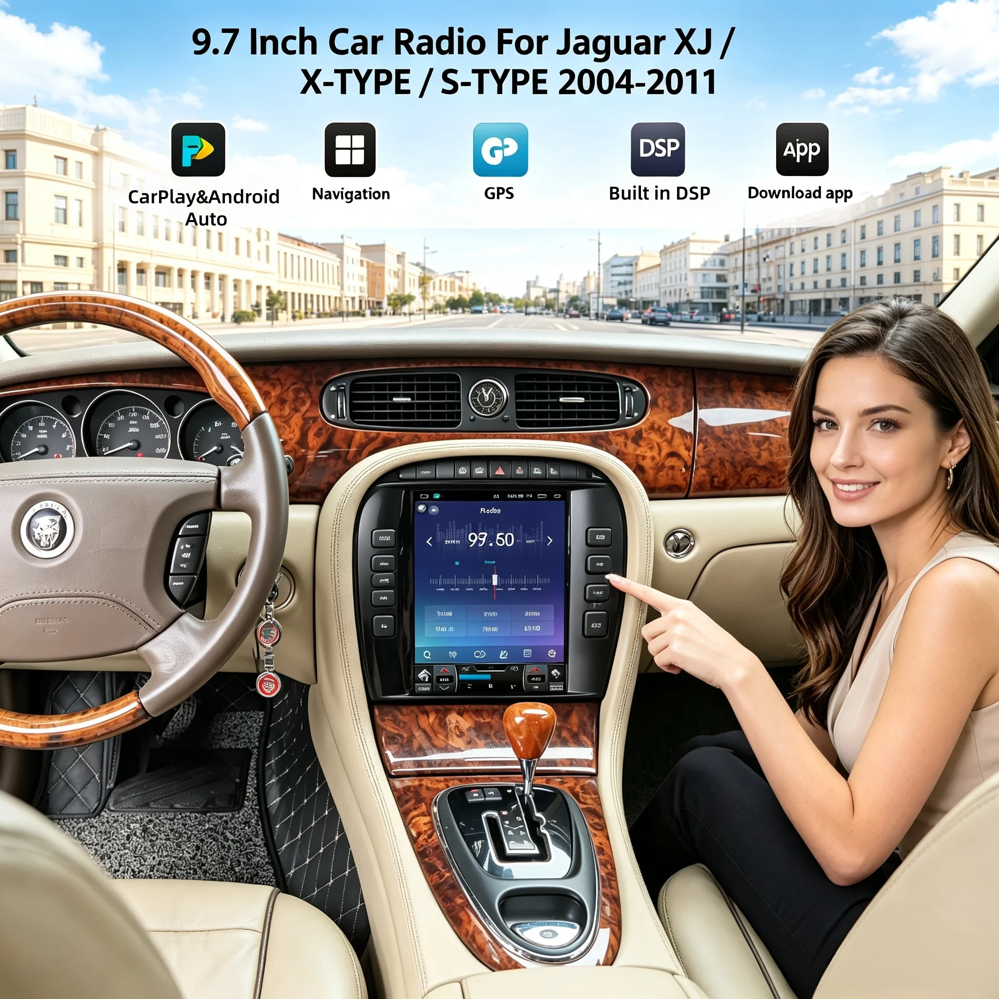 Android 14 For Jaguar XJ X-type S-type 2005-2011 Carplay Dsp Car Radio Multimedia Player Dvd Automotivo Auto Gps Navigation DSP