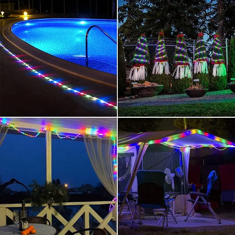 Solar Rope Light 50/100/200/300 LED Outdoor Solar Light String IP65 Waterproof Suitable for Party Garden Courtyard Decoration