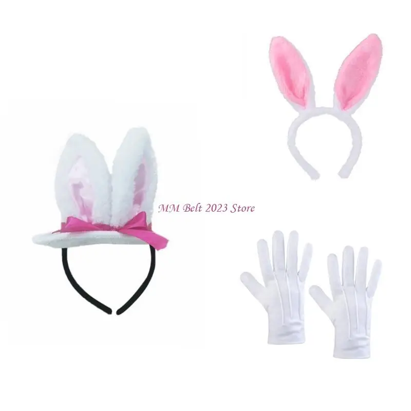 49ME อีสเตอร์กระต่ายหู Headband คอสเพลย์เครื่องแต่งกาย Hairhoop สำหรับกิจกรรมโรงเรียน Masquerades Headwear Roleplay สาวอะนิเมะ