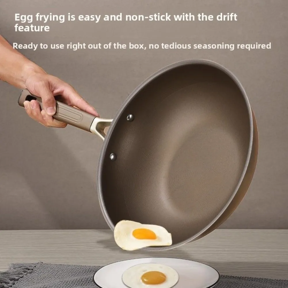 

Чугунная сковорода 30/32/34 см с антипригарным покрытием, нержавеющая, для жарки стейков, профессиональная кухонная утварь, титановая сковорода-вок