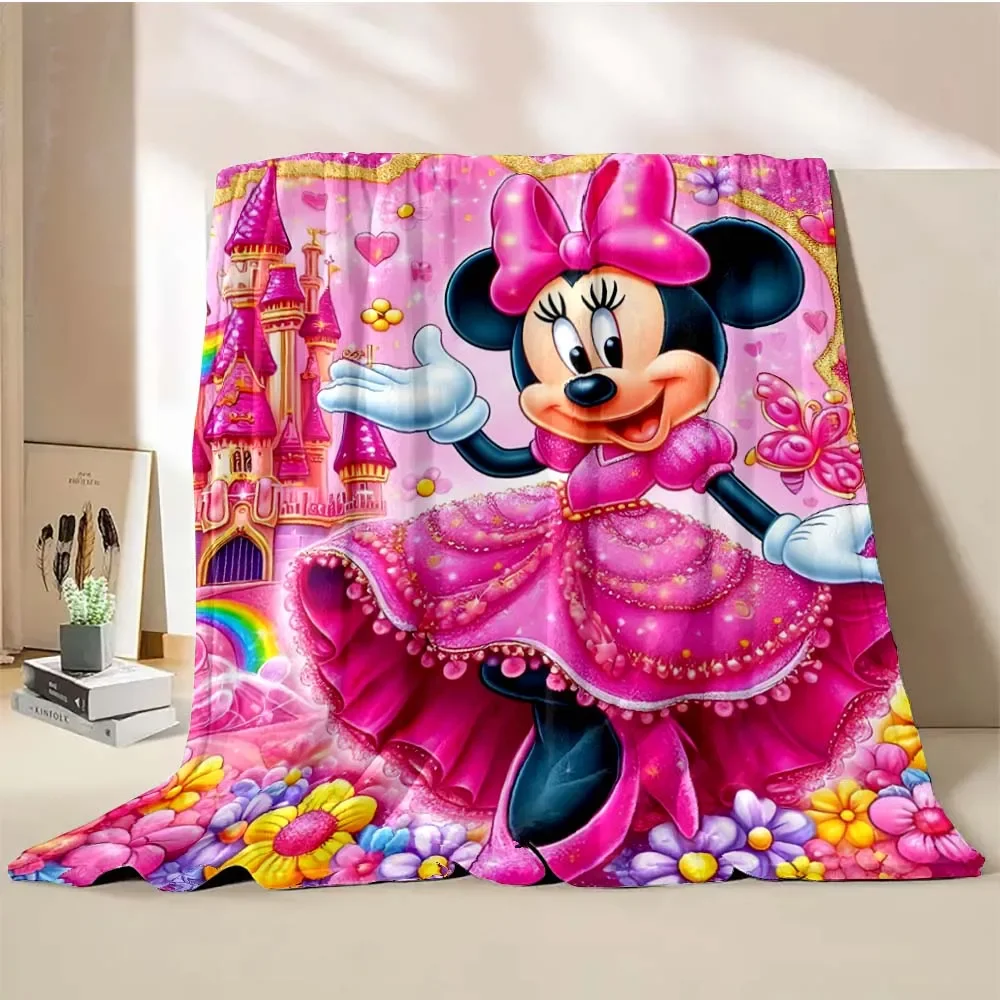 Disney Minnie Mouse Blanket Girl 4 Season Soft Fluffy King Size Throw Kid Adult Sofa Bed Break Blanket Cover Travel Throw Gift