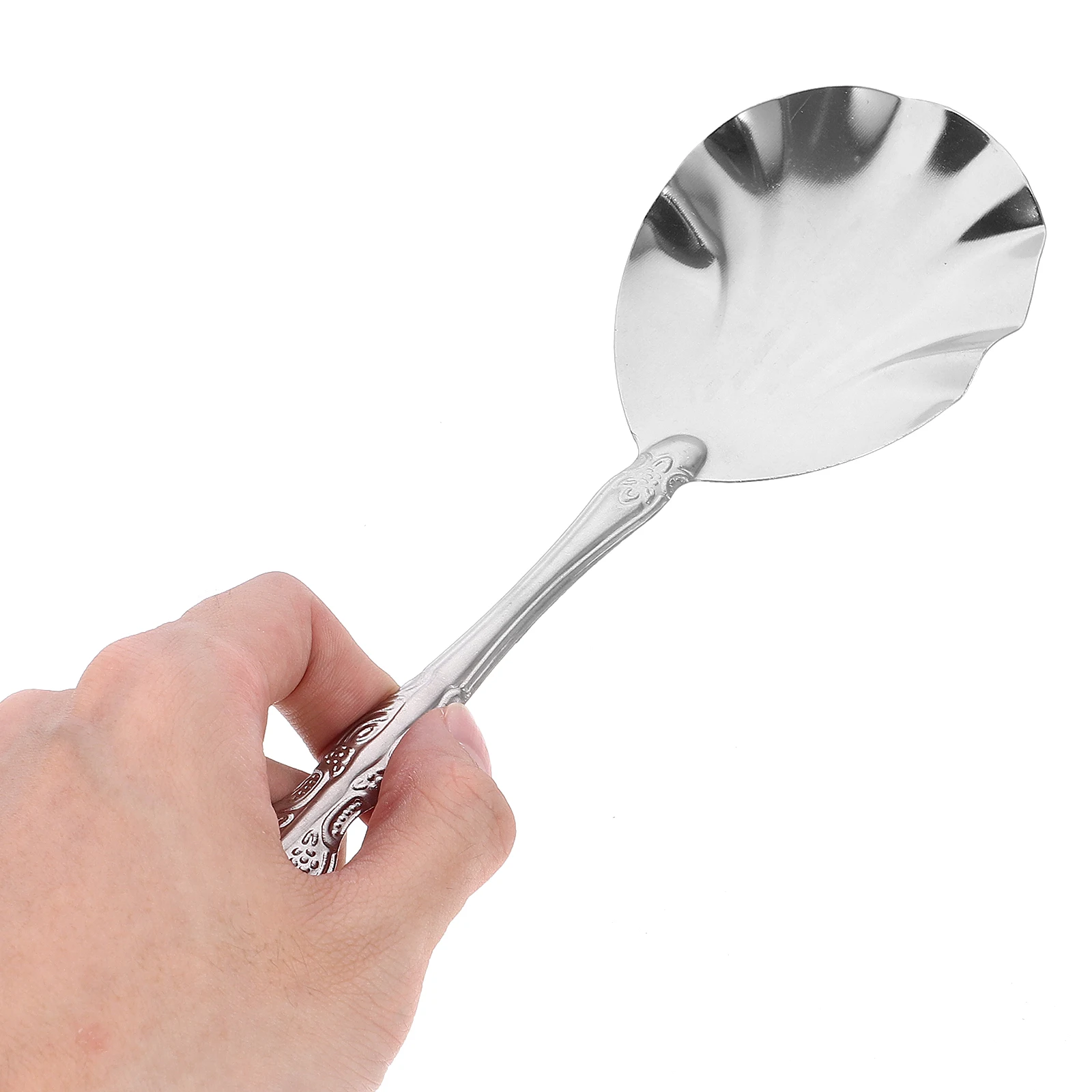 

3pcs Large Stainless Steel Serving Spoon Kitchen Tableware Set Lightweight Practical Carry Humanized Handle