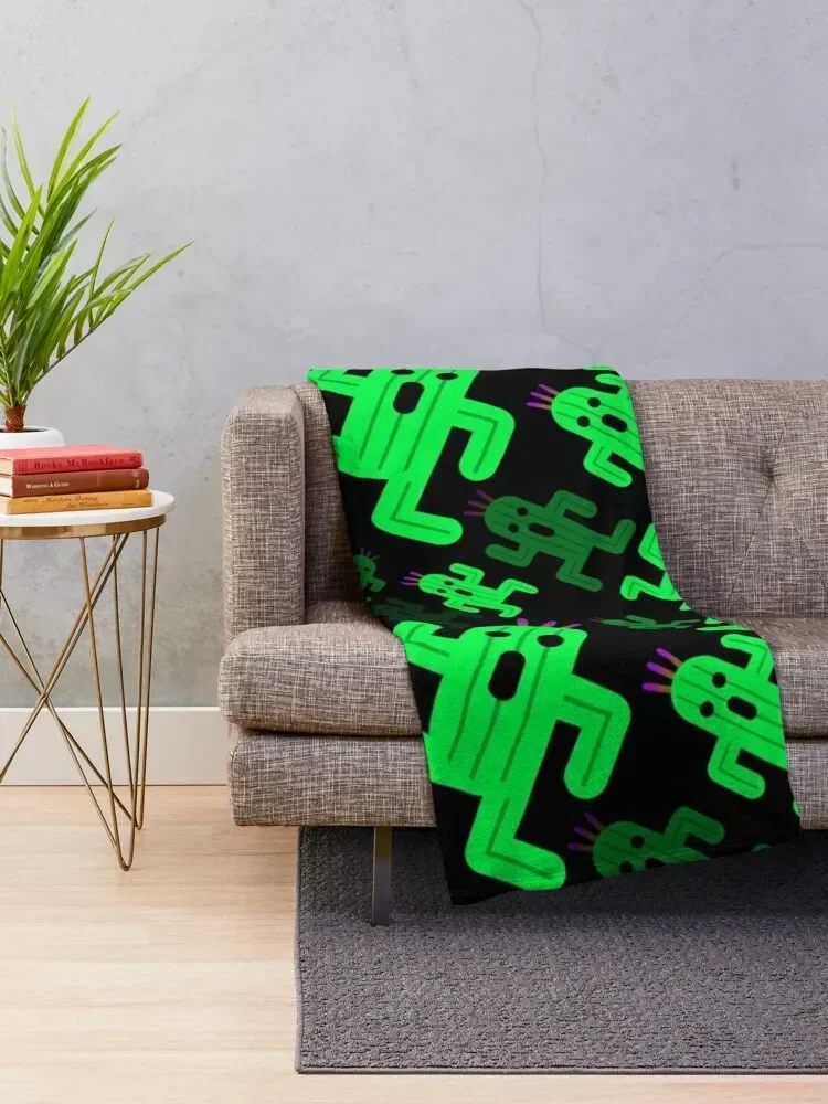 Cactuar Pattern Throw Blanket Luxury Plaid Blankets