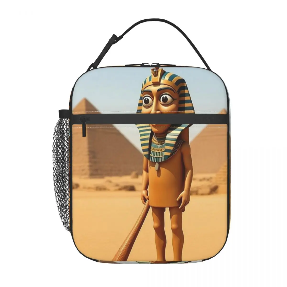 Tung Tung Tung Sahur Pyramidal Rot Lunch Bag Casual Lunch Box Picnic Zipper Tote Food Bags For Girls Oxford Print Cooler Bag