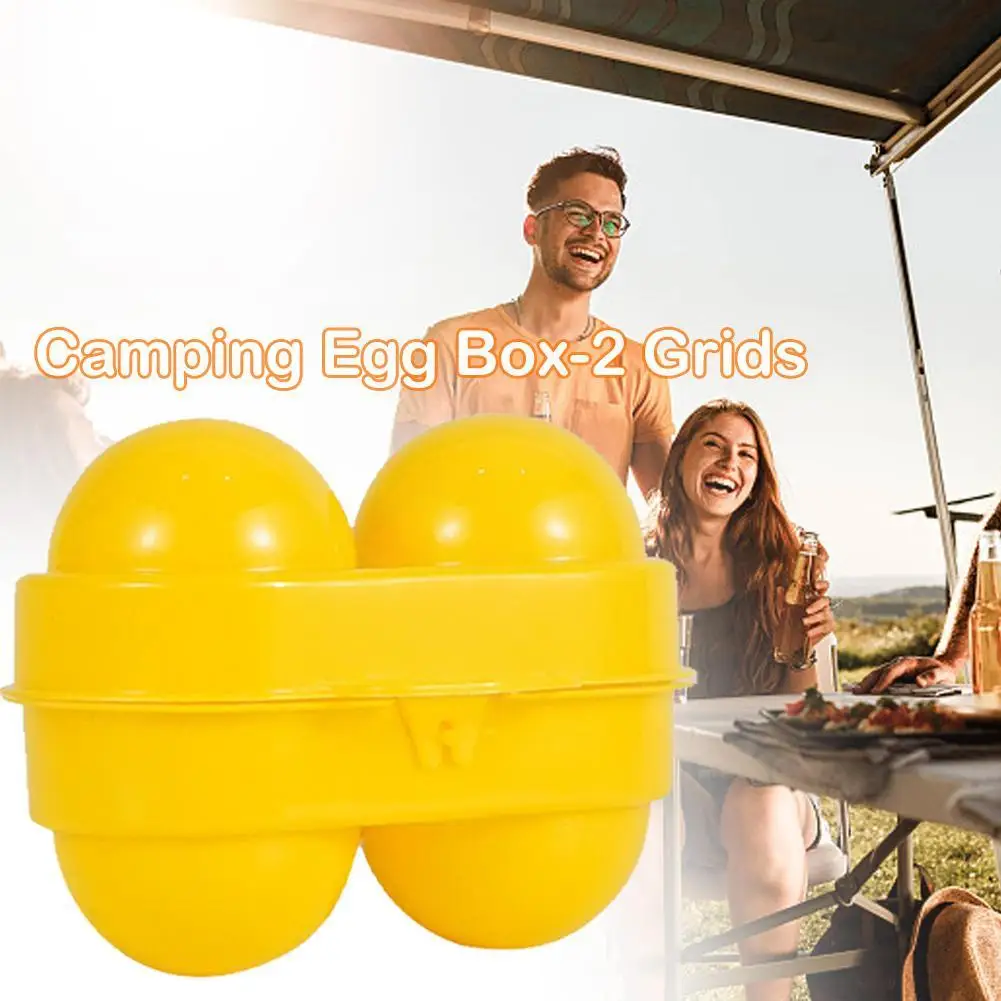 2 Grid Egg Storage Box Container Portable Plastic Egg Holder for Outdoor Camping Picnic Eggs Box Case Kitchen Organizer 202 S5G3